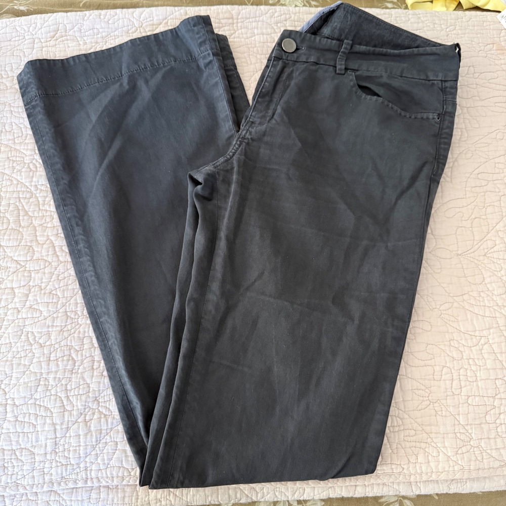 Elie Tahari Adena Flare Jeans Womens 8 Black Mid Rise Y2K Trouser Denim